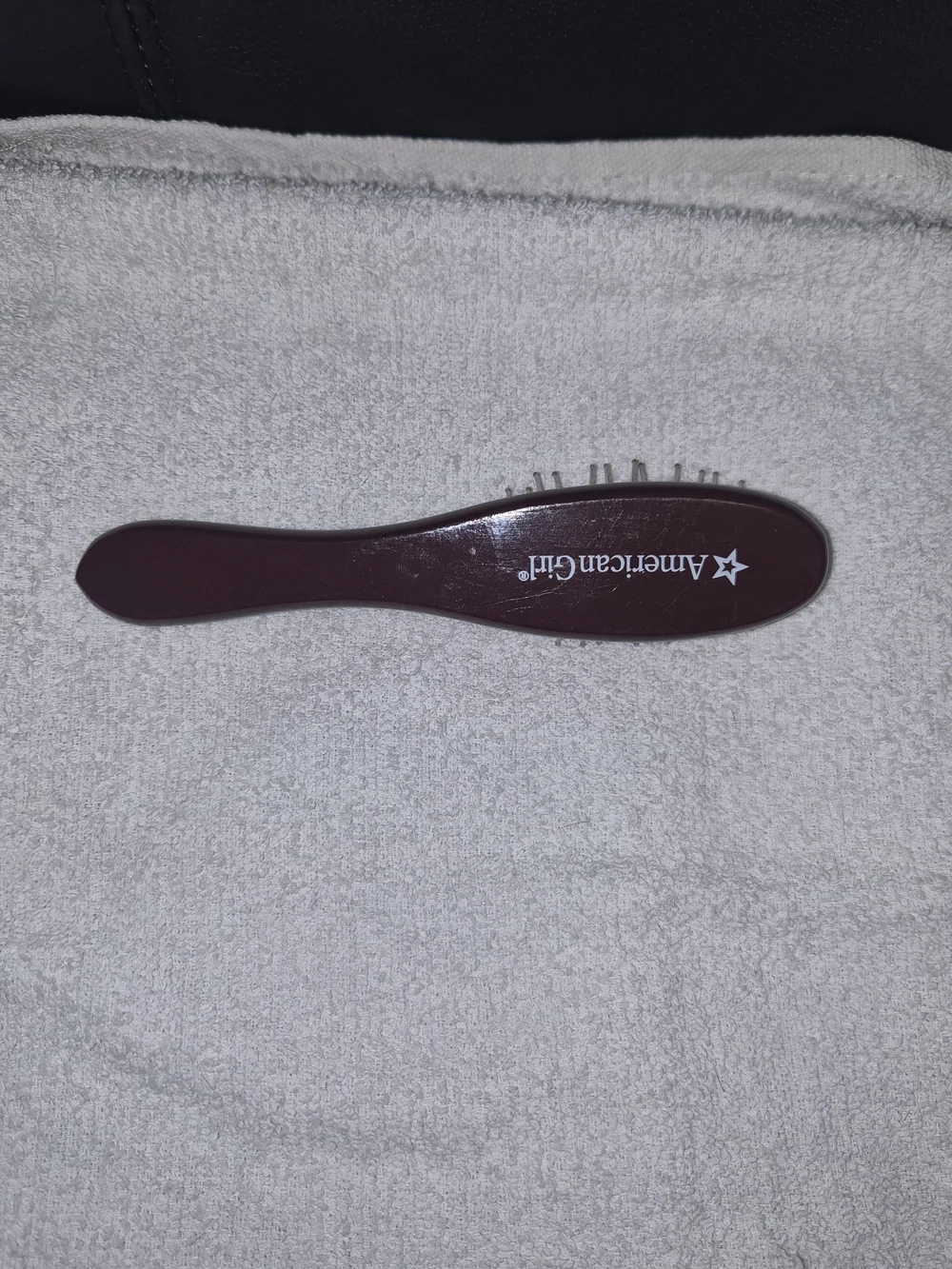American Girl Doll Hair Brush Burgundy Wire Bristles F9566